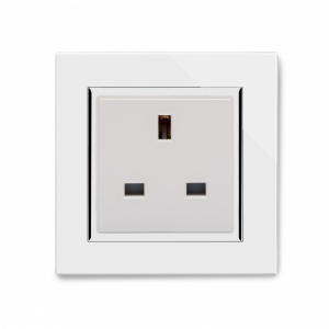 Crystal CT Single 13A UK Unswitched Socket White